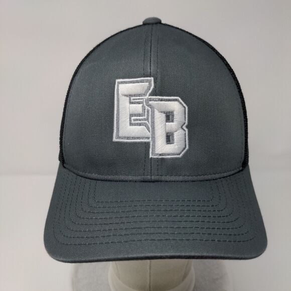 EB Snapback Trucker Hat Gray One Size Adjustable Mesh Back Pacific Headwear - Picture 2 of 10